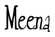The image contains the word 'Meena' written in a cursive, stylized font.