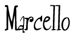 The image contains the word 'Marcello' written in a cursive, stylized font.
