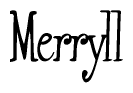The image contains the word 'Merryll' written in a cursive, stylized font.