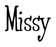 The image is of the word Missy stylized in a cursive script.