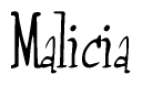 The image is a stylized text or script that reads 'Malicia' in a cursive or calligraphic font.