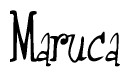 The image is a stylized text or script that reads 'Maruca' in a cursive or calligraphic font.