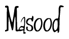 The image contains the word 'Masood' written in a cursive, stylized font.