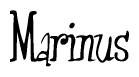 The image is of the word Marinus stylized in a cursive script.