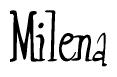 The image is of the word Milena stylized in a cursive script.