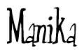 The image contains the word 'Manika' written in a cursive, stylized font.