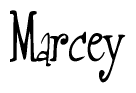   The image is of the word Marcey stylized in a cursive script. 