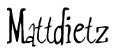 The image contains the word 'Mattdietz' written in a cursive, stylized font.