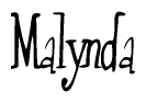 The image is a stylized text or script that reads 'Malynda' in a cursive or calligraphic font.