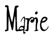The image is of the word Marie stylized in a cursive script.
