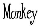 The image is a stylized text or script that reads 'Monkey' in a cursive or calligraphic font.