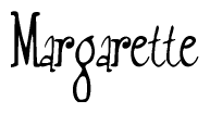 The image contains the word 'Margarette' written in a cursive, stylized font.
