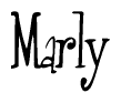 The image contains the word 'Marly' written in a cursive, stylized font.