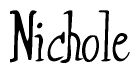 The image is of the word Nichole stylized in a cursive script.