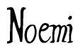 The image contains the word 'Noemi' written in a cursive, stylized font.