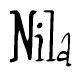 The image is of the word Nila stylized in a cursive script.