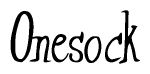 The image contains the word 'Onesock' written in a cursive, stylized font.