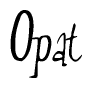 The image is of the word Opat stylized in a cursive script.