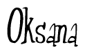 The image is of the word Oksana stylized in a cursive script.