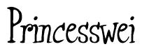The image is a stylized text or script that reads 'Princesswei' in a cursive or calligraphic font.