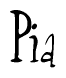 The image contains the word 'Pia' written in a cursive, stylized font.