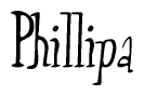 The image is of the word Phillipa stylized in a cursive script.