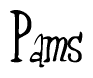 The image is of the word Pams stylized in a cursive script.