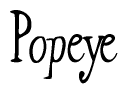 The image is of the word Popeye stylized in a cursive script.