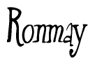 The image is of the word Ronmay stylized in a cursive script.