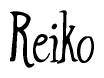 The image is of the word Reiko stylized in a cursive script.