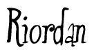 The image is a stylized text or script that reads 'Riordan' in a cursive or calligraphic font.