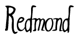 The image contains the word 'Redmond' written in a cursive, stylized font.
