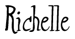 The image is of the word Richelle stylized in a cursive script.