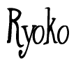 The image contains the word 'Ryoko' written in a cursive, stylized font.