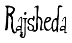 The image is a stylized text or script that reads 'Rajsheda' in a cursive or calligraphic font.