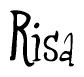 The image is a stylized text or script that reads 'Risa' in a cursive or calligraphic font.