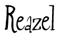 The image is a stylized text or script that reads 'Reazel' in a cursive or calligraphic font.