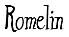 The image contains the word 'Romelin' written in a cursive, stylized font.