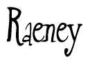 The image contains the word 'Raeney' written in a cursive, stylized font.