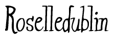 The image is of the word Roselledublin stylized in a cursive script.