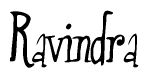The image contains the word 'Ravindra' written in a cursive, stylized font.