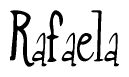The image contains the word 'Rafaela' written in a cursive, stylized font.