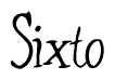 The image contains the word 'Sixto' written in a cursive, stylized font.