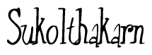 The image is of the word Sukolthakarn stylized in a cursive script.