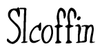 The image contains the word 'Slcoffin' written in a cursive, stylized font.