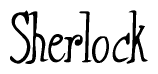 The image is of the word Sherlock stylized in a cursive script.