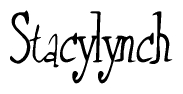 The image is of the word Stacylynch stylized in a cursive script.