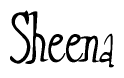 The image is of the word Sheena stylized in a cursive script.