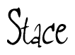 The image is of the word Stace stylized in a cursive script.