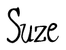 The image is a stylized text or script that reads 'Suze' in a cursive or calligraphic font.